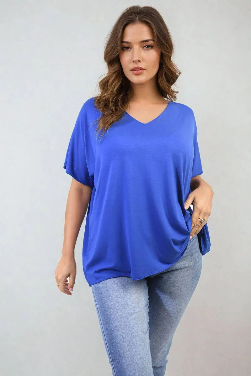 Short Sleeve V-Neck Loose Top