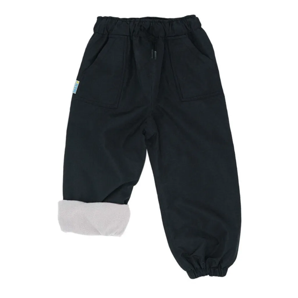 Size 2: Jan & Jul BLACK Cozy-Dry (Fleece Lined) Rain Pants NEW