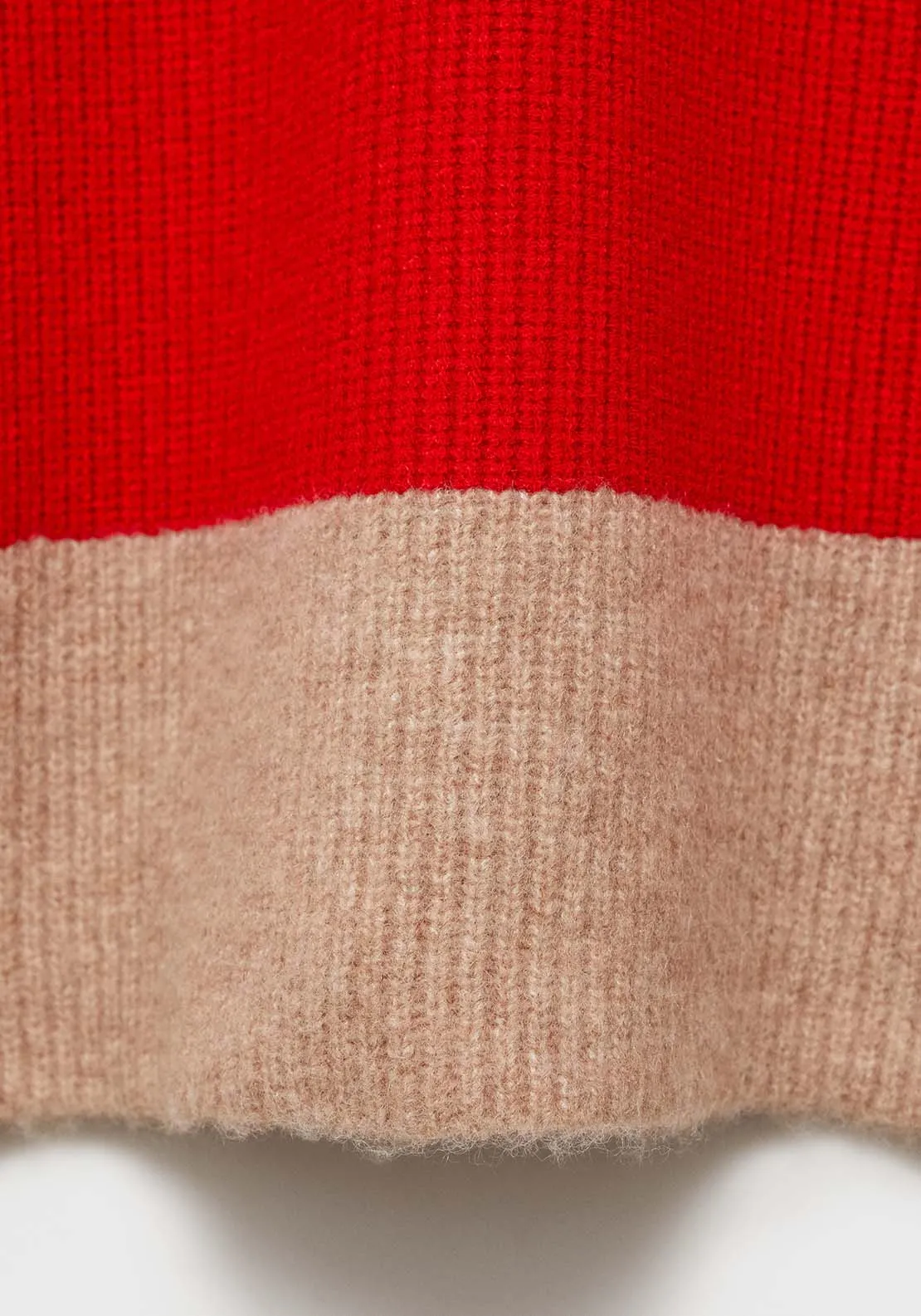 Striped polo-neck sweater - Red