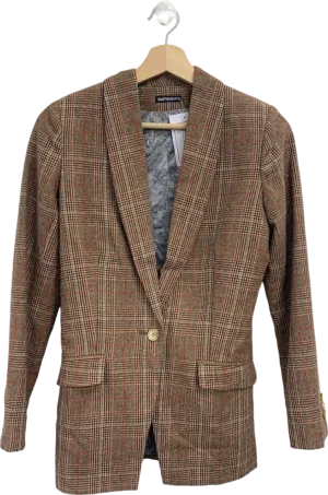 Sumissura Beige and Red Checked Blazer UK XS/S