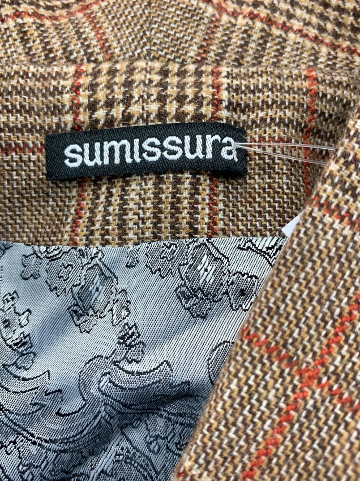 Sumissura Beige and Red Checked Blazer UK XS/S