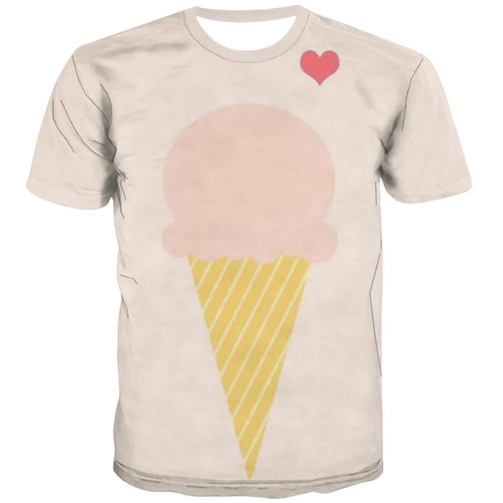 Sweet T shirts Men Gourmet Tshirts Novelty Icecream T shirts Funny Colourful Tshirt Printed