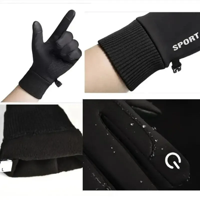 Thermal Ski Gloves - Waterproof, Touchscreen Compatible, Fleece Lined, Warm, and Breathable with Buckle Closure, Hand Washable, and Durable Polyester Woven Fabric for Outdoor Sports and Winter Activities