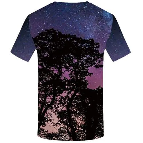 Tree T shirts Men Galaxy Tshirt Printed Space Tshirt Anime Colorful T shirts Funny Harajuku T-shirts Graphic Short Sleeve