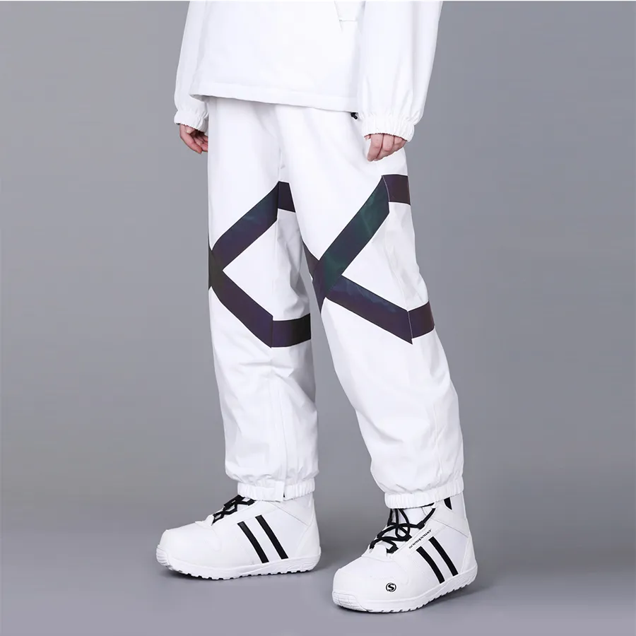 Unisex High Waist Snow Ski Pants Reflective Sportswear