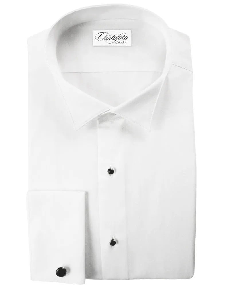 White Wing Collar (Fino) Tuxedo Shirt by Cristofor Cardi - NON PLEATED