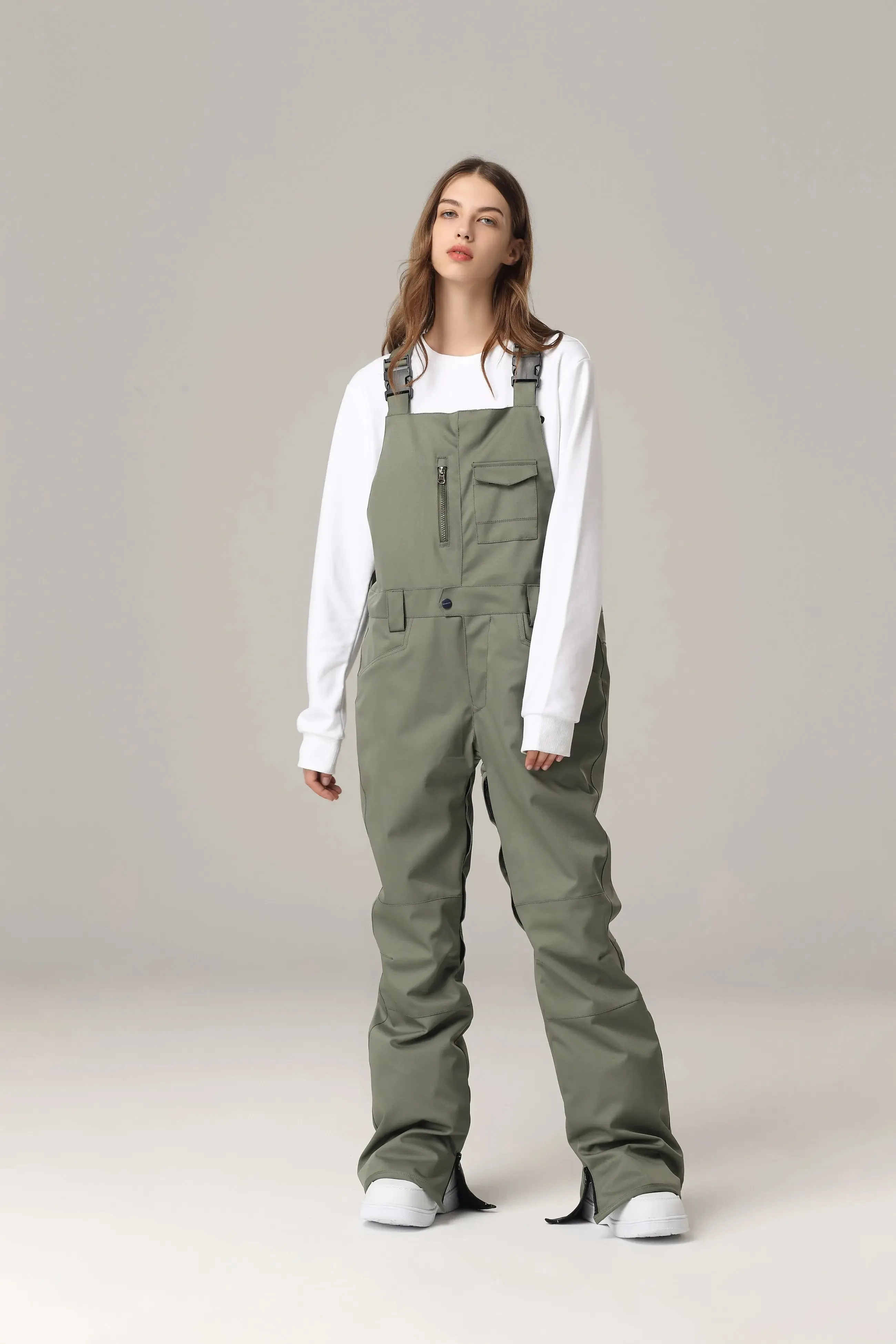 Women Ski Snow Bibs Pants Winter Snow Overalls