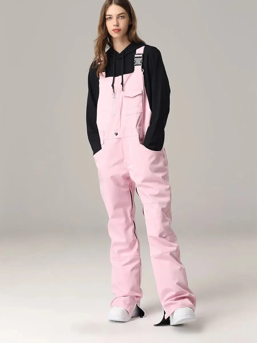 Women Ski Snow Bibs Pants Winter Snow Overalls