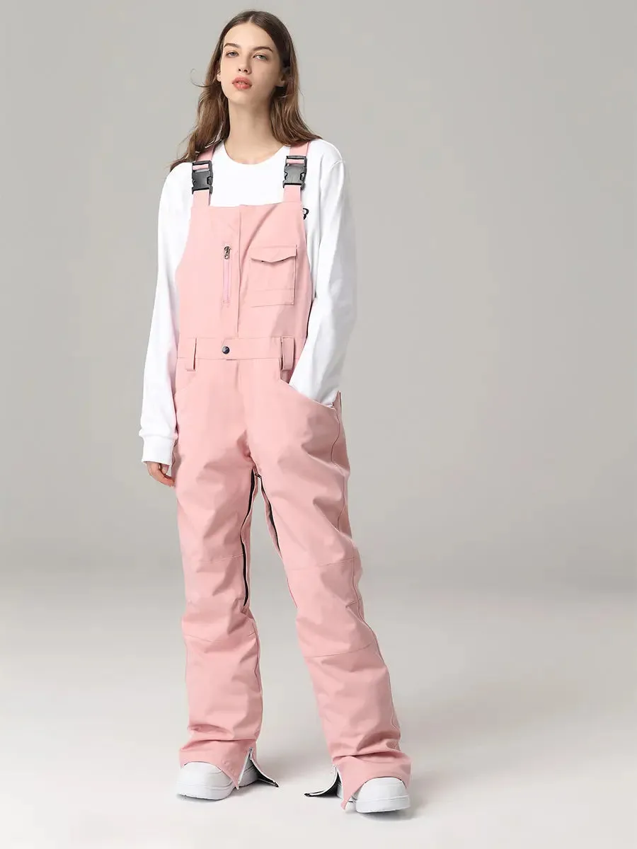 Women Ski Snow Bibs Pants Winter Snow Overalls