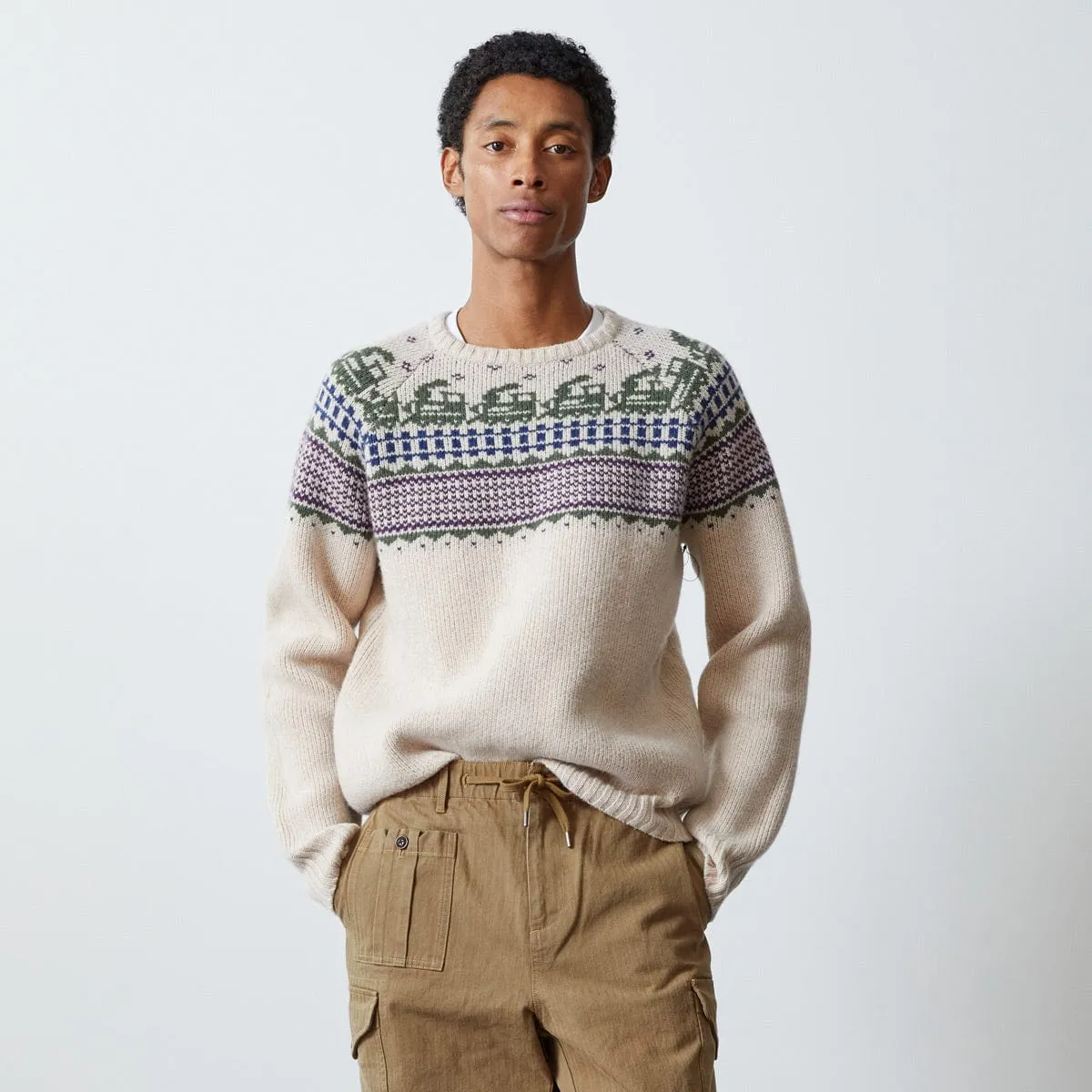 X TODD SNYDER TRAIN FAIR ISLE CREW (FLOAT JACQUARD)