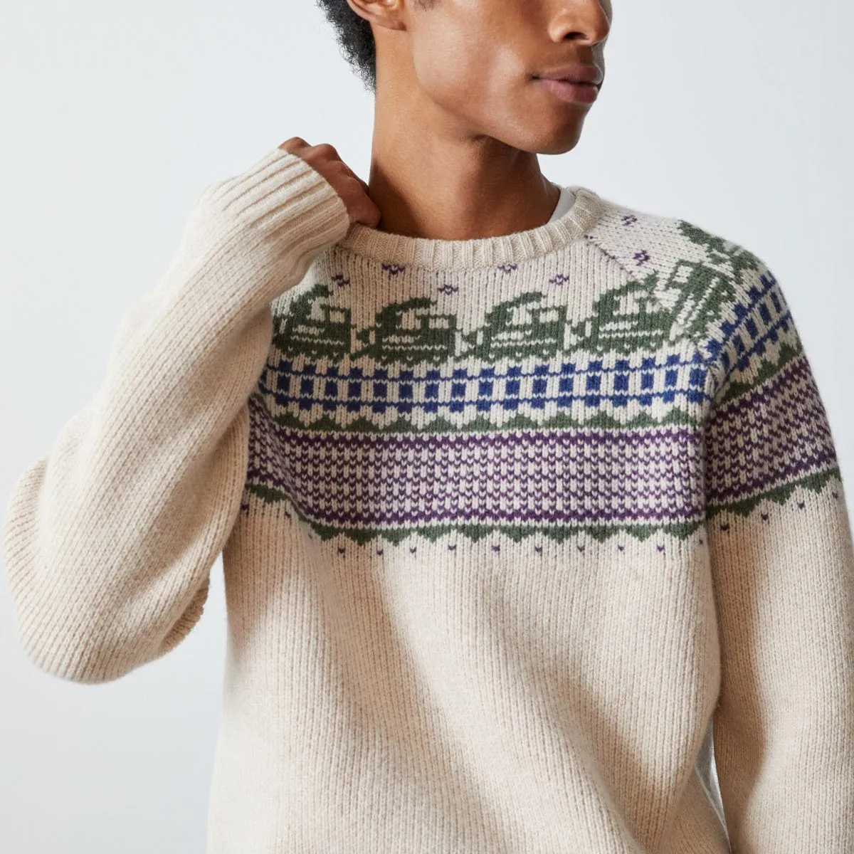 X TODD SNYDER TRAIN FAIR ISLE CREW (FLOAT JACQUARD)