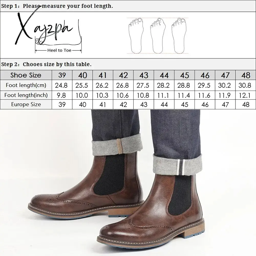 Xajzpa - Chelsea Boots Men 2023 Top Quality Comfortable Fashion Autumn  Boots Leather