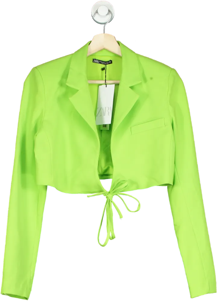 Zara Green Cropped Blazer XS